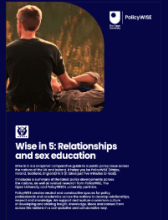 Front page for the document 'Wise in 5: Relationships and sex education'