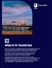 Front page for the document 'Wise in 5: Tourist tax'