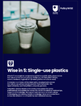 Front page for the document 'Wise in 5: Single-use plastics'