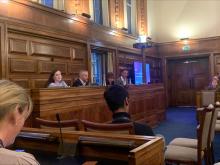 View of panel event from audience