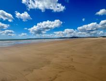 Aberafan beach (Port Talbot), a view from in front of the steelworks looking towards Gower
